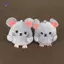 HFTOY 1 Cái 8CM Chuột Xám Sang Trọng Đồ Chơi Thú Nhồi Bông Túi Móc Khóa Mặt Dây Chuyền Chìa Khóa Cô Gái Quà Tặng Đám Cưới Búp Bê ~