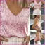 Women's Sleeveless Sparkles Shimmer Camisole Vest Glitter Sequins Tank Tops