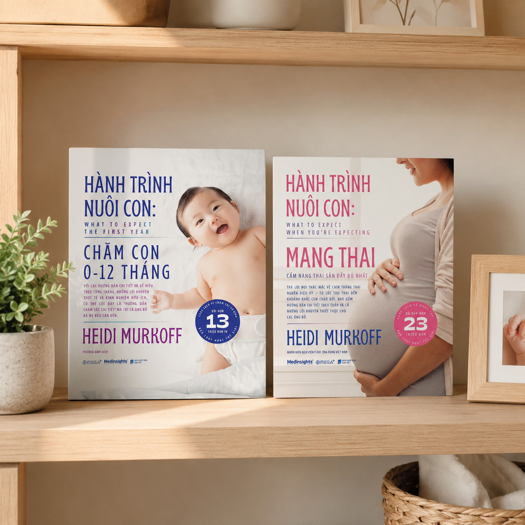 Sách - Lẻ/Combo Hành Trình Nuôi Con: Mang Thai + Chăm Con 0-12 Tháng - Heidi Murkoff (Omega Plus)