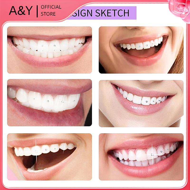 A & Y 5 Cái/Thẻ Đá Pha Lê Kim Cương Trang Trí Răng, Làm Trắng, Phụ Kiện Trang Sức