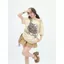 Mỹ Retro hellokitty Xù Vai Ngắn Tay Áo Thun Nữ Thiết Kế Niche quây Top Hợp Thời Trang 5.19