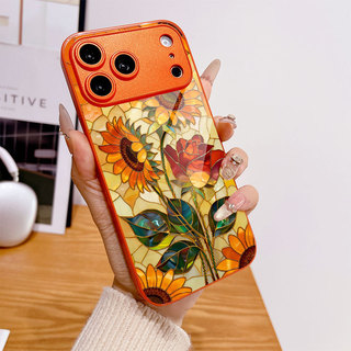 Hoa Hướng Dương Và Hoa Hồng Thích Hợp Cho iPhone 17 Air Glass Case 14 / 15Plus / 16promax Xingyu Cam Vỏ Bảo Vệ