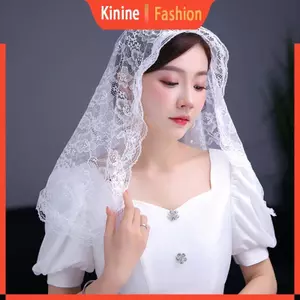 KIN Ren Mantilla Nhà thờ Công giáo Khăn che đầu cho cô dâu