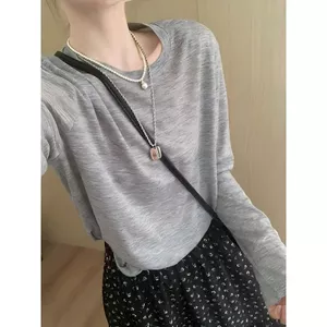 Áo chống nắng Lyocell Tencel dành cho nữ Áo thun dáng rộng phù hợp phong cách mới Áo thun mỏng dài tay mùa hè dành cho nữ