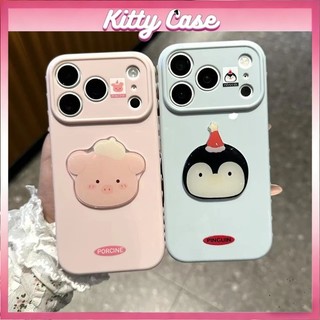 Phù hợp với iPhone 11 12 13 14 15 Pro Max 16 17 Plus Vỏ điện thoại 3D hình búp bê với viền và cửa sổ lớn hình trái tim
