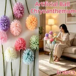Mới 5 Cái / 10 Chiếc Quả Cầu Hoa Cúc Nhân Tạo Thực Tế Tay Nghề Tinh Tế Trang Trí Nhà Hoa Cho Bàn Và Tủ Trưng Bày