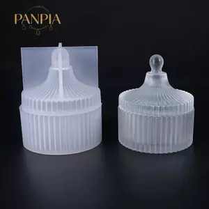 PNPIA- Hộp Bảo Quản Khuôn Silicon Tròn Sọc Nến Jar Hộp Thiết Kế Khuôn Đất Sét Epoxy