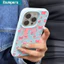 Ibumpers Ốp Điện Thoại Dễ Thương Màu Vàng Hồng Họa Tiết Nơ Hoa Silicon Mềm Chống Sốc Cho iPhone 11 12 13 14 15 16 17 Pro Max IP Plus