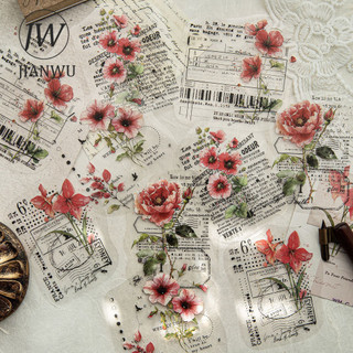 JIANWU Kaleidpscope Notebook Series Vintage Hoa Phong Cảnh Chất Liệu Cắt Dán PET Nhãn Dán Sáng Tạo DIY Tạp Chí Văn Phòng Phẩm