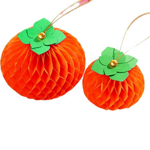 Trang trí Tết quả hồng giấy xếp “Mọi việc như ý” Phụ kiện treo decor Tết Trung Hoa Bày bàn/treo tường/cây cảnh