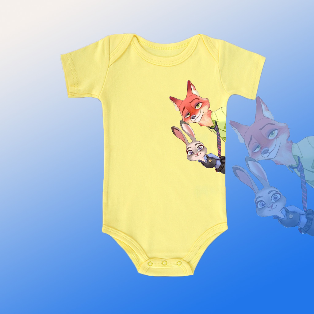 Bộ áo liền quần trẻ em Judith Nick Crazy Zootopia, quần áo cotton nguyên chất sơ sinh