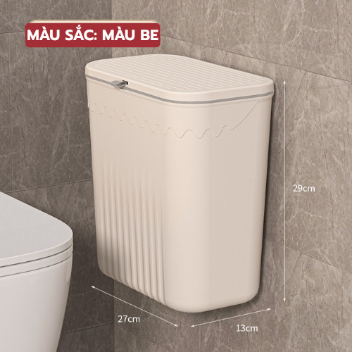 Thùng Rác 12L Gắn Tường Có Nắp Lật, Ngăn Mùi Hiệu Quả, Tiện Dụng Cho Nhà Bếp