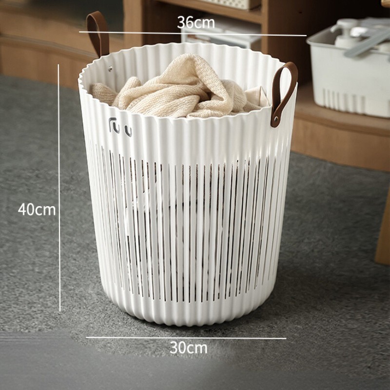 Giỏ Đựng Đồ Quần Áo Bẩn Bằng Nhựa PP Có Quai, Giữ Không Gian Gọn Gàng, Ngăn Nắp