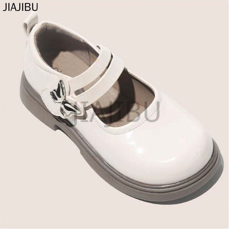 Giày Đi Học Đế Thấp Phong Cách Lolita Nhật Bản Dễ Thương Màu Be/đen Có Nơ Dành Cho Bé Gái Korean Fashion Kids Platform Mary Jane Doll Shoes Giày Bệt Mũi Tròn Chống Trượt Phong Cách Anh Giày Da Đế Mềm Phong Cách Công Chúa Pháp