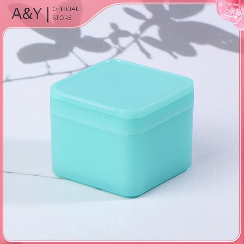 A & Y 300g Dụng cụ tẩy trang vuông hai lớp Hộp bông Flip Cover Tự kết hợp Nhíp Hộp lưu trữ miếng bông.