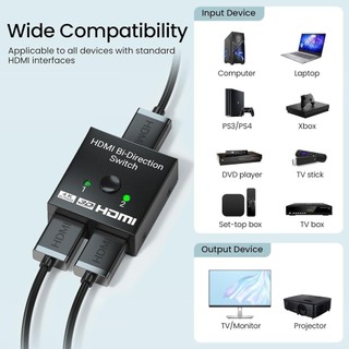 【COD】Công tắc chuyển đổi 2 vào 1 hoặc 1 ra 2 cho HDMI - Hỗ trợ Ultra HD 4K, 1080P cho màn hình TV, laptop và máy chơi ga