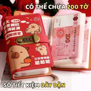 Sổ tiết kiệm đựng tiền Capybara có khóa chắc chắn – Sổ quản lý, theo dõi chi tiêu và tiết kiệm mục tiêu 100 ngày