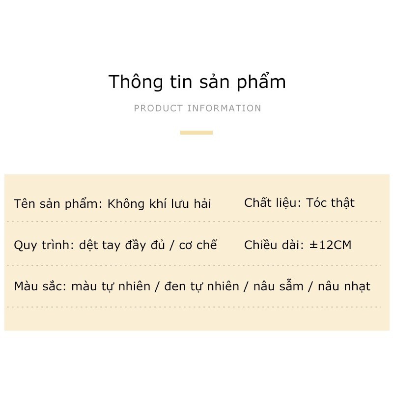 M6B  Mái Giả Mái Dày Bằng Tóc Thật 100% Dệt Tay - Tóc Mái Giả Mái Ngố Tóc Thật MALAN