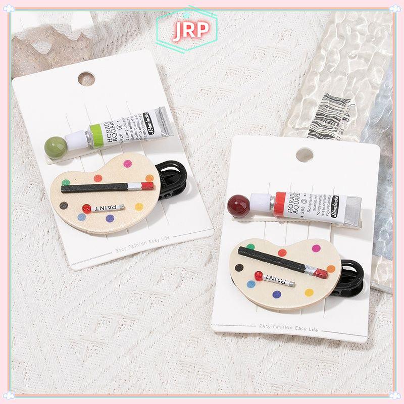 JRP 1 Sáng Tạo Vẽ Ban Handmade Mỏ Vịt Kẹp Tóc Ngộ nghĩnh Sơn Màu Nước Cho Nữ Trẻ Em Tóc Barrette Trang Trí Tiệc JRP