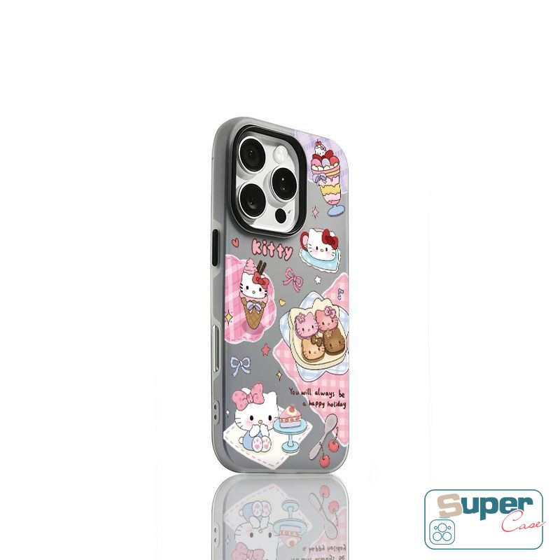 Ốp Lưng Tương Thích Cho IPhone 17 16 11 13 15 14 12 Pro Max 17 15 16 Pro XR Air 7Plus X XS Max Thời Trang Mèo Con Dễ Thương Món Tráng Miệng Silicon Mới 2 in1