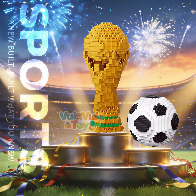 Bộ lắp ráp cúp vàng World Cup 2026 – Rèn luyện sự tập trung, quà tặng cho fan bóng đá