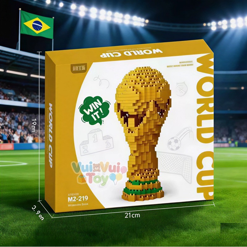 Bộ lắp ráp cúp vàng World Cup 2026 – Rèn luyện sự tập trung, quà tặng cho fan bóng đá