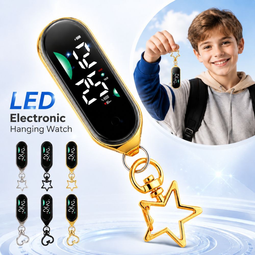Đồng hồ treo điện tử HOBBYIN, Đồng hồ bỏ túi hiển thị kỹ thuật số chống nước, Đồng hồ bỏ túi phát sáng LED sáng tạo cho trẻ em Người lớn