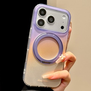 Ốp điện thoại di động khung hút từ tính xoay 360 màu gradient cao cấp phù hợp cho iPhone17 Pro Max 16 15 Pro Max bảo vệ camera chống sốc chống rơi mặt sau cứng