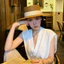 VN Classic < Old Money} Mũ rơm viền phẳng phong cách dành cho nữ, Mũ chống nắng đi biển mùa hè, Mũ chống nắng Fidora.