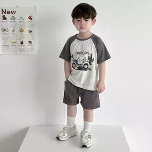Bộ quần áo COTTON SNOOPY CHO BÉ TRAI, Bộ quần áo đi học đi chơi cho bé