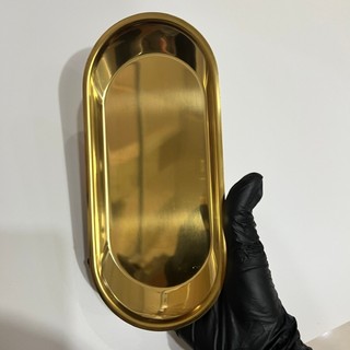(MẪU HIẾM) Khay oval mạ màu vàng có viền dùng cho nhà hàng, spa , decor trang trí rất đẹp- Phúc Hưng