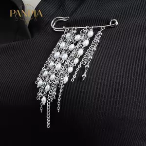 PNPIA- Dây Xích Thổ Cẩm Nam Nữ Với Ngọc Trai Hip Hop Thời Trang Pin Sang Trọng Phụ Kiện Cho Phù Hợp Với Và Eo