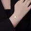 PNPIA- Vòng Tay Cỏ Ba Lá Bốn Lá Cho Nữ 1 Chiếc Dây Xích Có Thể Điều Chỉnh Opal Zircon Tinh Tế Luy Charm Lễ Hội Trang Sức