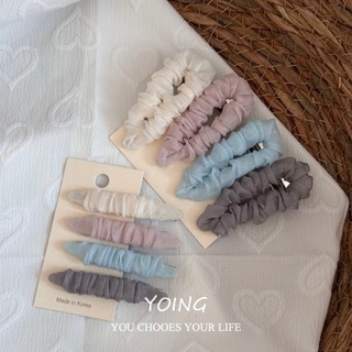 Yoing / Pháp Thanh Lịch Cloud Puff Kẹp Tóc Lưới Xếp Ly Kẹp Mũ Đội Đầu Mỏ Vịt Kẹp