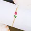 Vòng tay hoa Tulip PYCOU, Men đầy màu sắc Tôm hùm bằng đồng đầy màu sắc Vòng tay quyến rũ tráng men, Dây chuyền kim loại màu vàng ngọt ngào Thiết kế thanh lịch Vòng tay quyến rũ hoa dành cho nữ