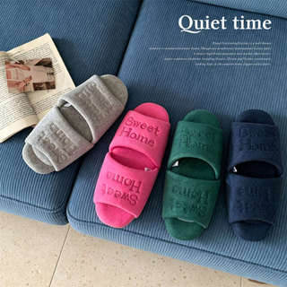 XIXITIAO Dép Vải Cotton Nam Nữ Máy Có Thể Giặt Chữ Thêu Phòng Ngủ Tắt Tiếng Đế Mềm