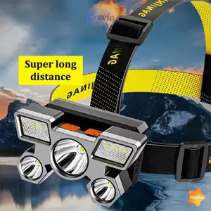 Đèn pin sạc mạnh mẽ để câu cá Đèn pha Led cắm trại Đèn pha đi bộ đường dài Đèn lồng phía trước mới