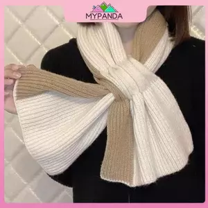 MYPANDA Ngắn Thu Đông Khăn Đan Chữ Thập Khăn Màu Khăn Mùa Đông Ấm Áp Ne Mềm Mại Thiện Khăn Cho Nữ Ngắn Chống Gió.