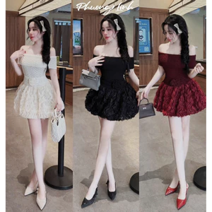 ĐẦM REN TRỄ VAI HOA EO TÙNG FORM BÍ BYJOLIE