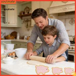 Linh hồn| Tem bánh rán hai mặt 5 chiếc Bộ cắt bánh quy bánh rán bằng thép không gỉ Khuôn nướng nổi hai mặt cho bánh mì ngọt Dụng cụ nhà bếp bền chống dính Dễ dàng làm sạch