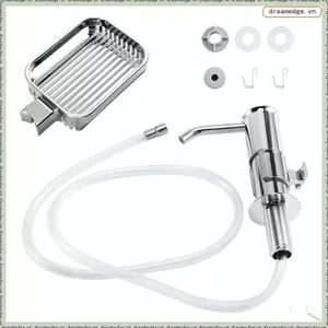 Dành cho máy bơm phân phối xà phòng tích hợp bên dưới có giá đỡ bọt biển & bộ ống nối dài cho bồn rửa nhà bếp Bạc