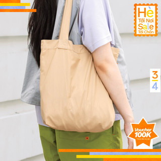 3PhầnTư - Túi Tote Mini Nam Nữ Vải Cotton Pha Nylon Mini Phối Màu Dễ Giặt Giũ - ATTU24002