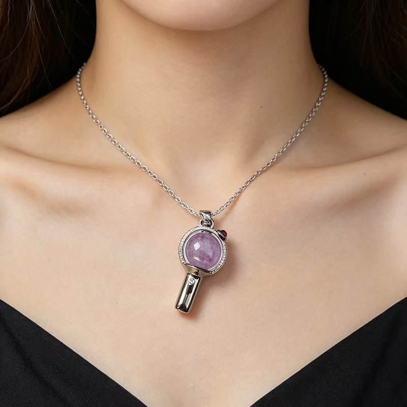 Kpop Thần Tượng BTS Vòng Cổ Quân Đội Bom Pha Lê Tím Quyến Rũ Choker Quạt Hỗ Trợ Trang Sức Phụ Kiện Thời Trang