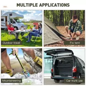 Shas Co Giãn Bungee Dây Có Móc Có Thể Điều Chỉnh Xe Đạp Dây Buộc Hành Lý Dây Lều Dây Đàn Hồi Hạng Nặng