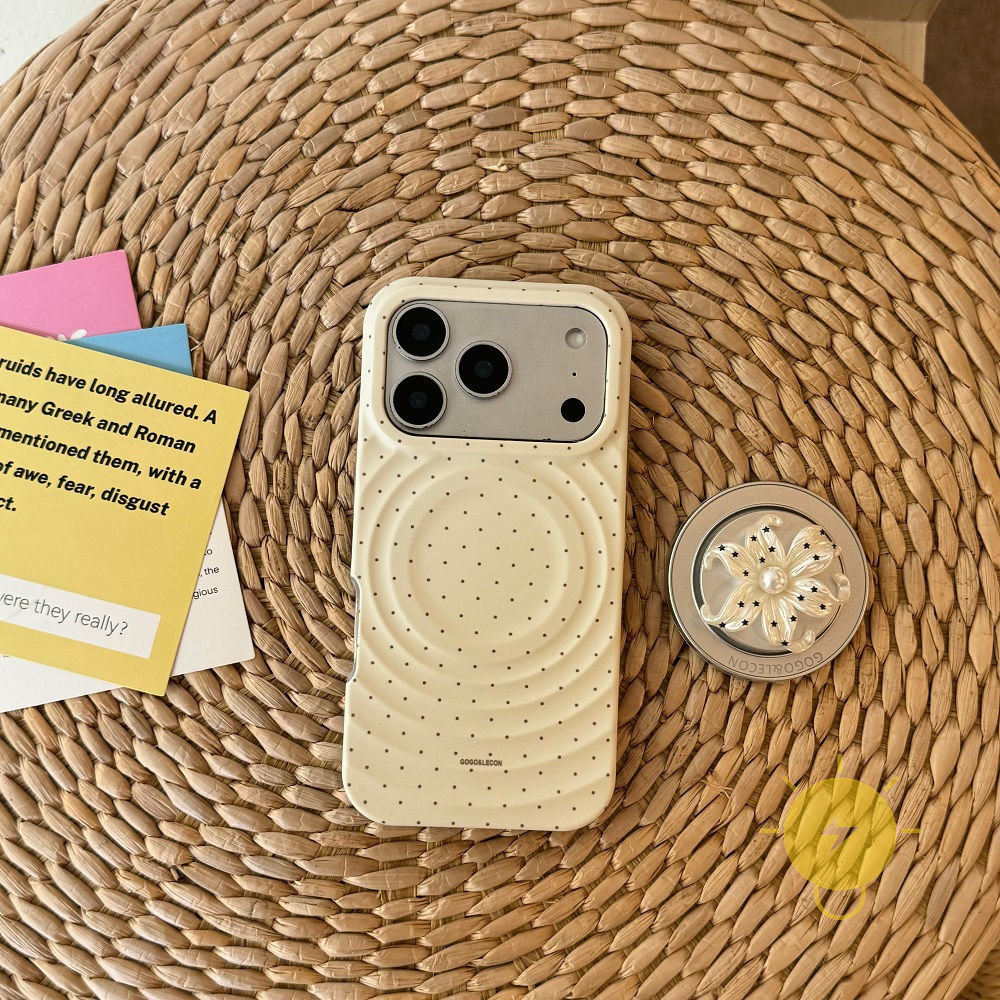 Phone Case For iPhone 17 Pro Max 16 15 14 13 with Griptok TPU Magnetic Polka Dot with Griptok Polka Dot Aesthetic Korean Cute