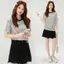 Áo thun sọc cơ bản dành cho nữ Lyocell cổ tròn đơn giản cổ điển phù hợp cho mọi trận đấu T mùa xuân hè Thẩm mỹ tối giản