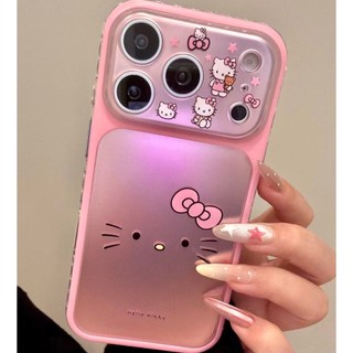 Ốp điện thoại hình gấu mèo hình mặt lớn màu hồng dễ thương Thích hợp cho iPhone17 Pro Max 16 15 Pro Max Bảo vệ Camera chống sốc Vỏ cứng chống rơi