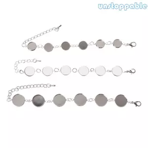 Unstop * 6 Miếng đệm viền tròn DIY Trống thủy tinh Cabochons Vòng tay Sliver để làm đồ trang sức