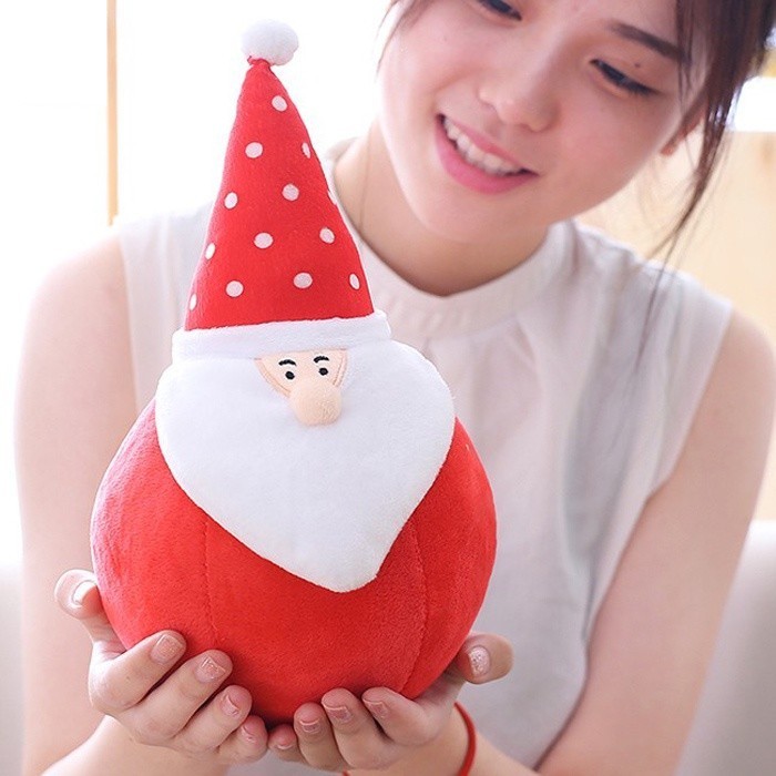 Thú bông noel Ông già noel bông giáng sinh thân tròn - Trang trí giáng sinh