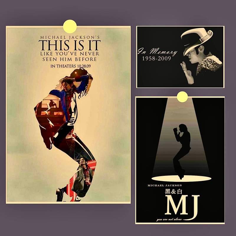 Poster cổ điển của siêu sao Michael Jackson, ca sĩ, tranh canvas cho phòng ngủ, phòng ký túc xá trang trí nhà cửa